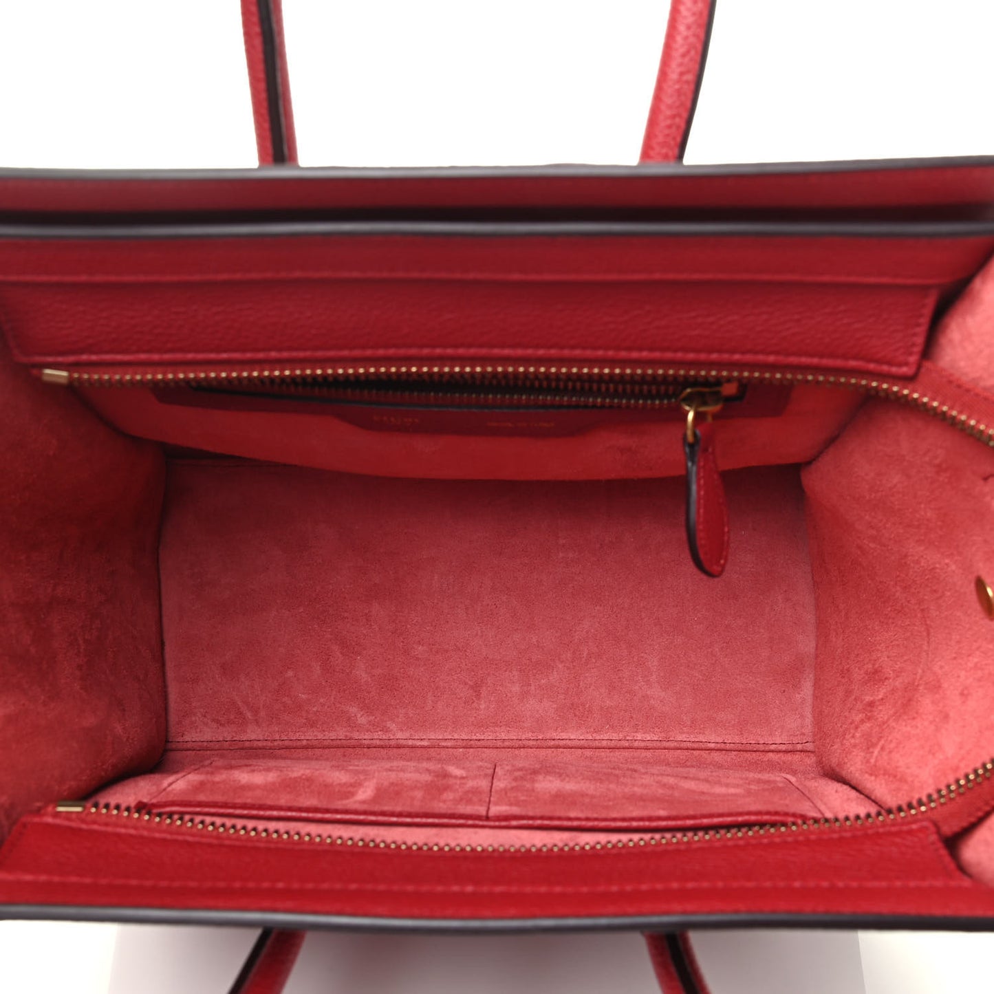 Drummed Calfskin Micro Luggage Red