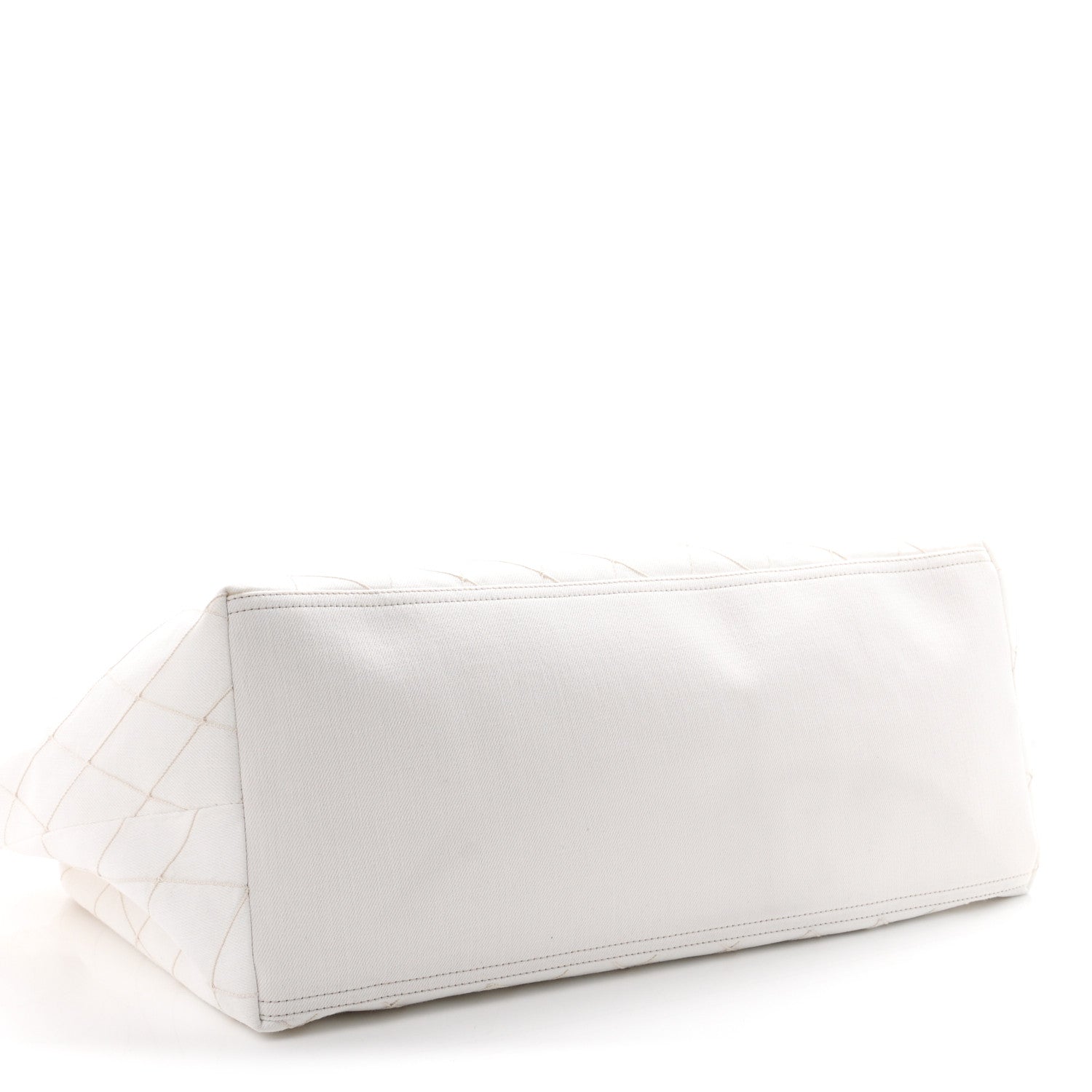 Chanel Denim Calfskin Quilted Coco Beach Small Shopping Tote White Black 5 of 11