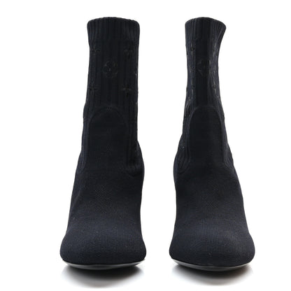 Louis Vuitton Monogram Stretch Fabric Silhouette Ankle Boots 41 Black 2 of 7