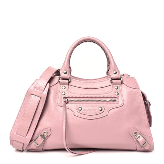 Grained Calfskin Neo Classic Black Hardware S City Powder Powder Pink