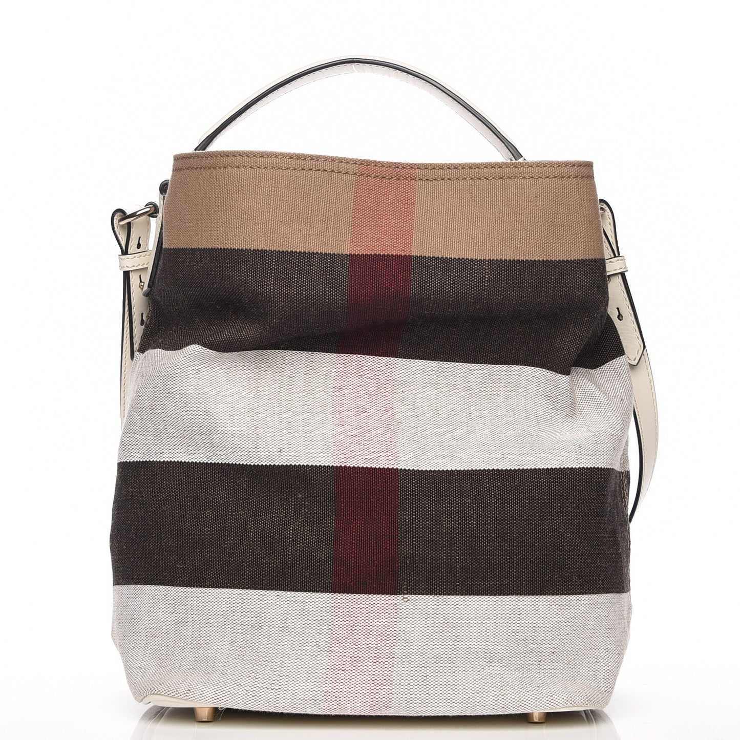 Canvas Mega Check Medium Susanna Hobo White