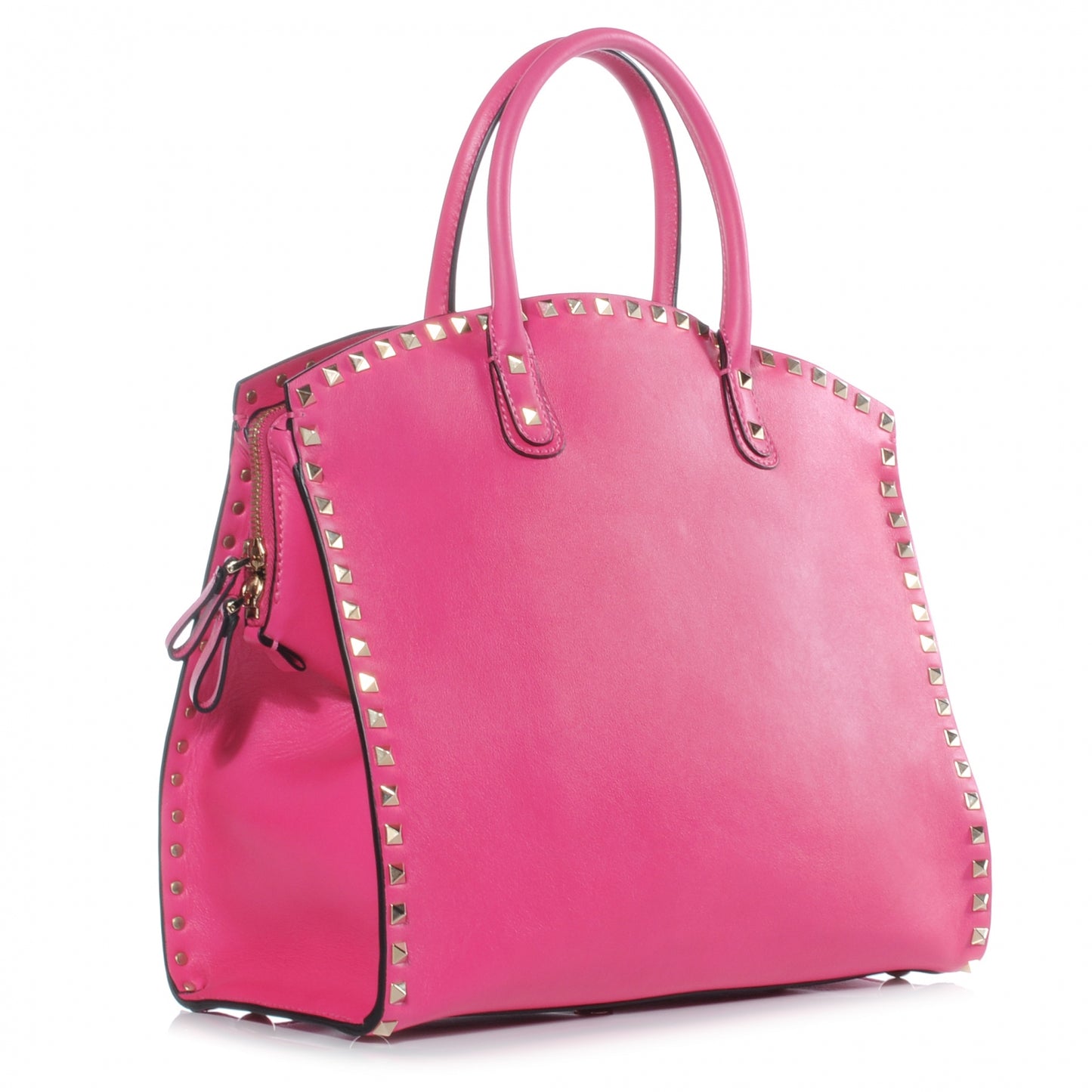 Vitello Rockstud Dome Shopper Pink