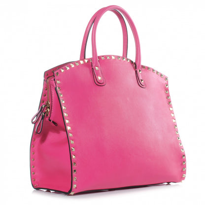 Valentino Garavani Vitello Rockstud Dome Shopper Pink 3 of 7