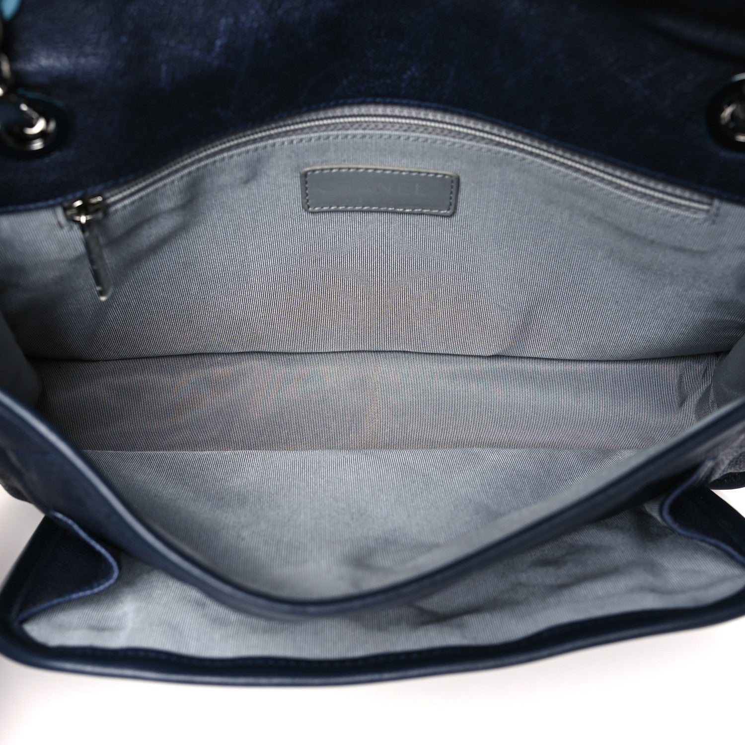 Chanel Caviar Quilted Medium French Riviera Flap Dark Navy Blue 5 of 11