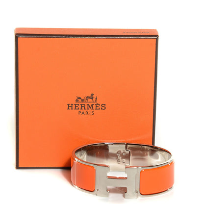 Hermes Enamel Wide Clic Clac H Bracelet GM Orange 6 of 6