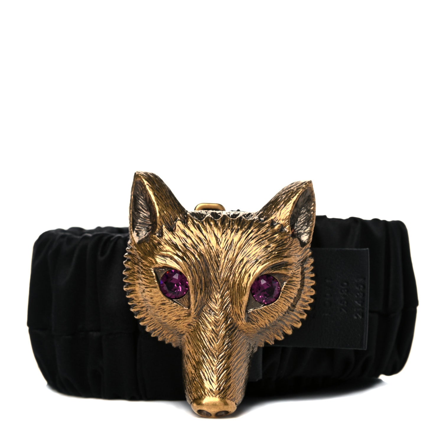 Gucci Satin Fox Head Buckle Belt Black 75 30 1 of 5