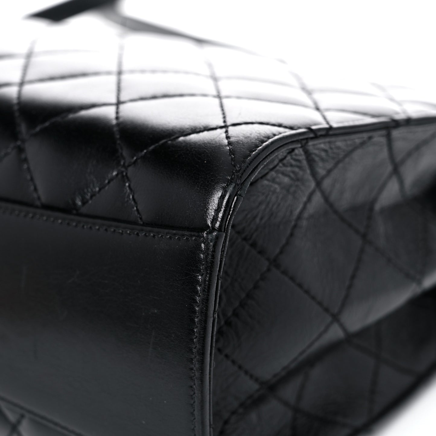 Calfskin Quilted Large Mad About Quilting Flap Black