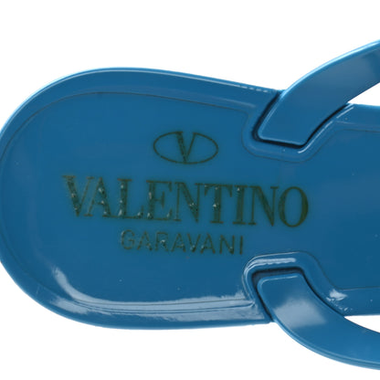 Valentino Garavani PVC Jelly Rockstud Bow Thong Sandals 35 Blue 7 of 8