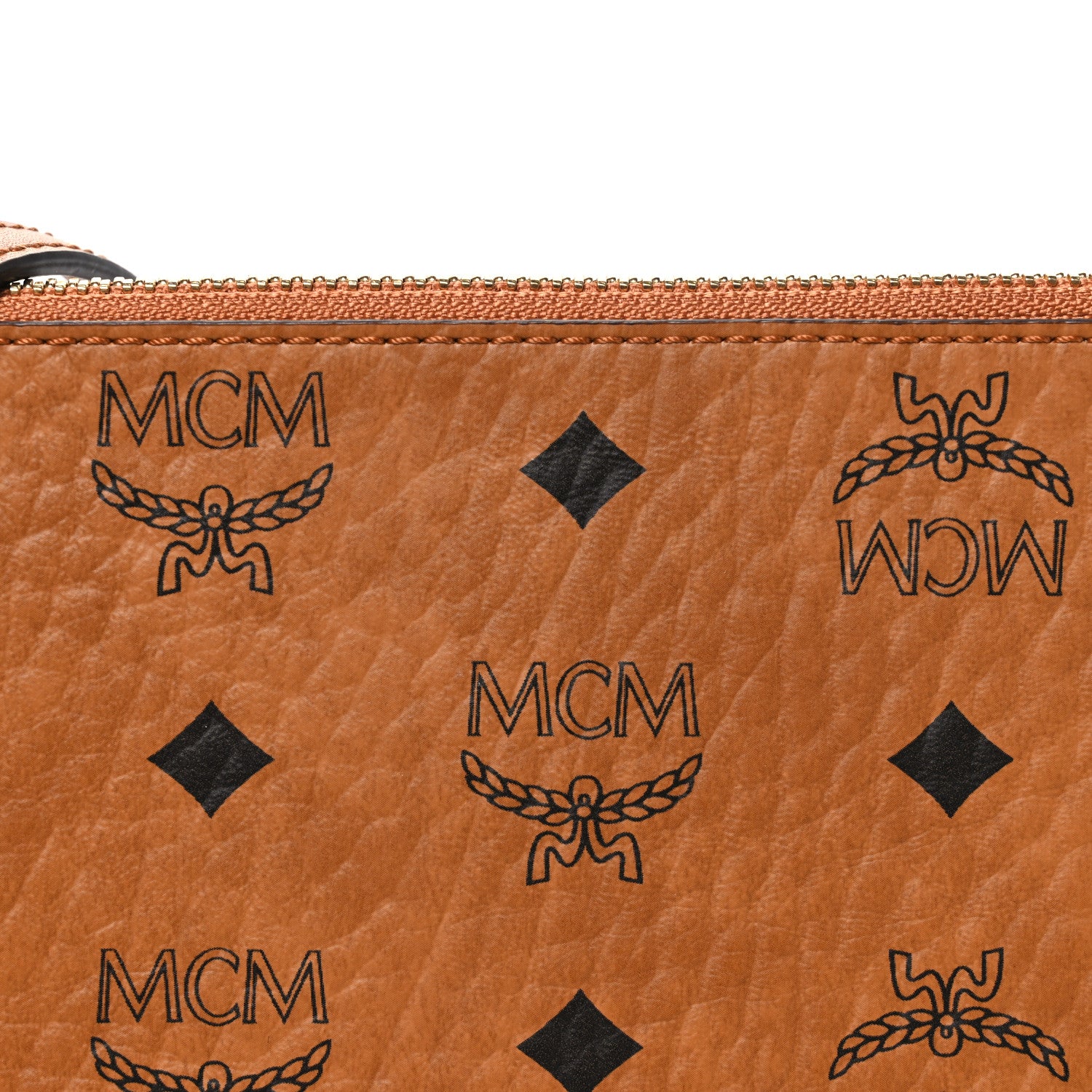 MCM Visetos Original Medium Pouch Cognac 9 of 11