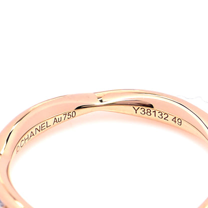 Chanel 18K Rose Gold Diamond Camellia Band Ring 49 4.75 8 of 8