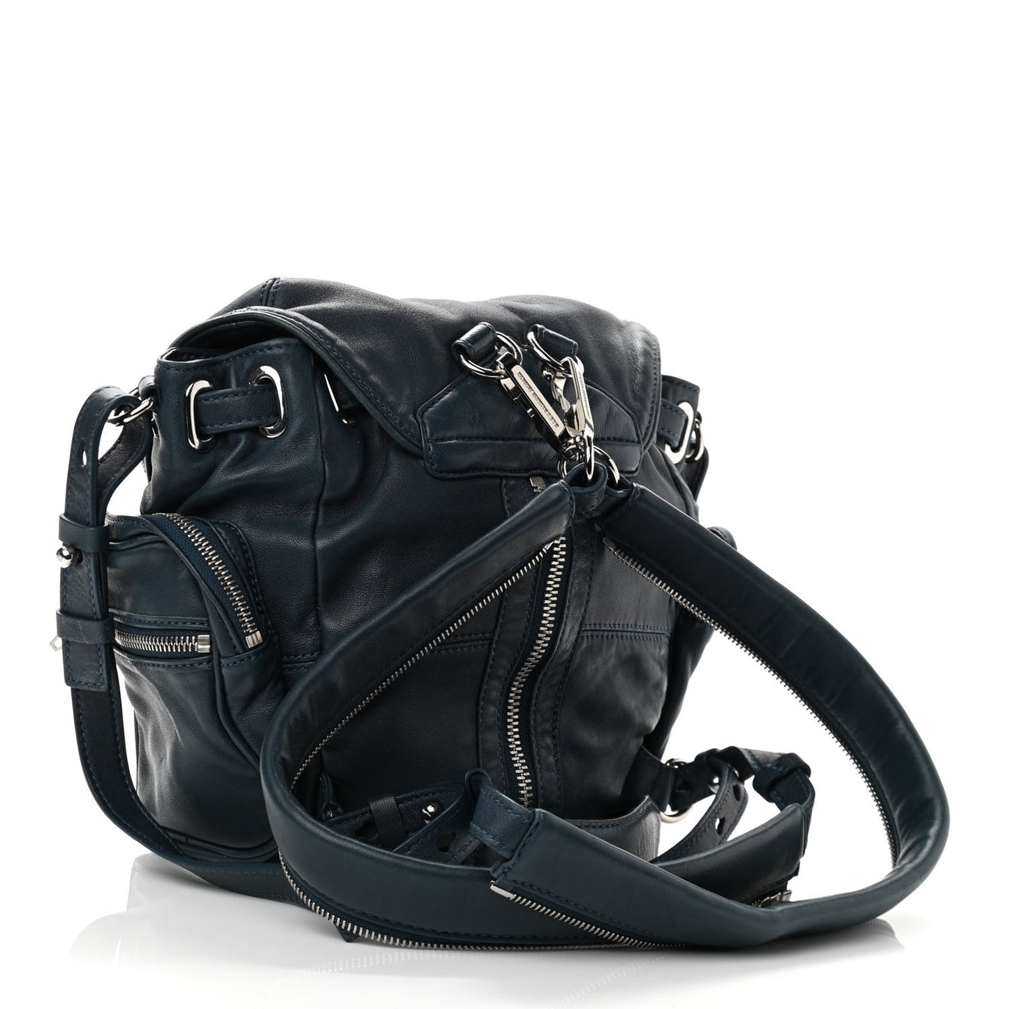 Lambskin Mini Marti Backpack Petrol Rhodium Hardware
