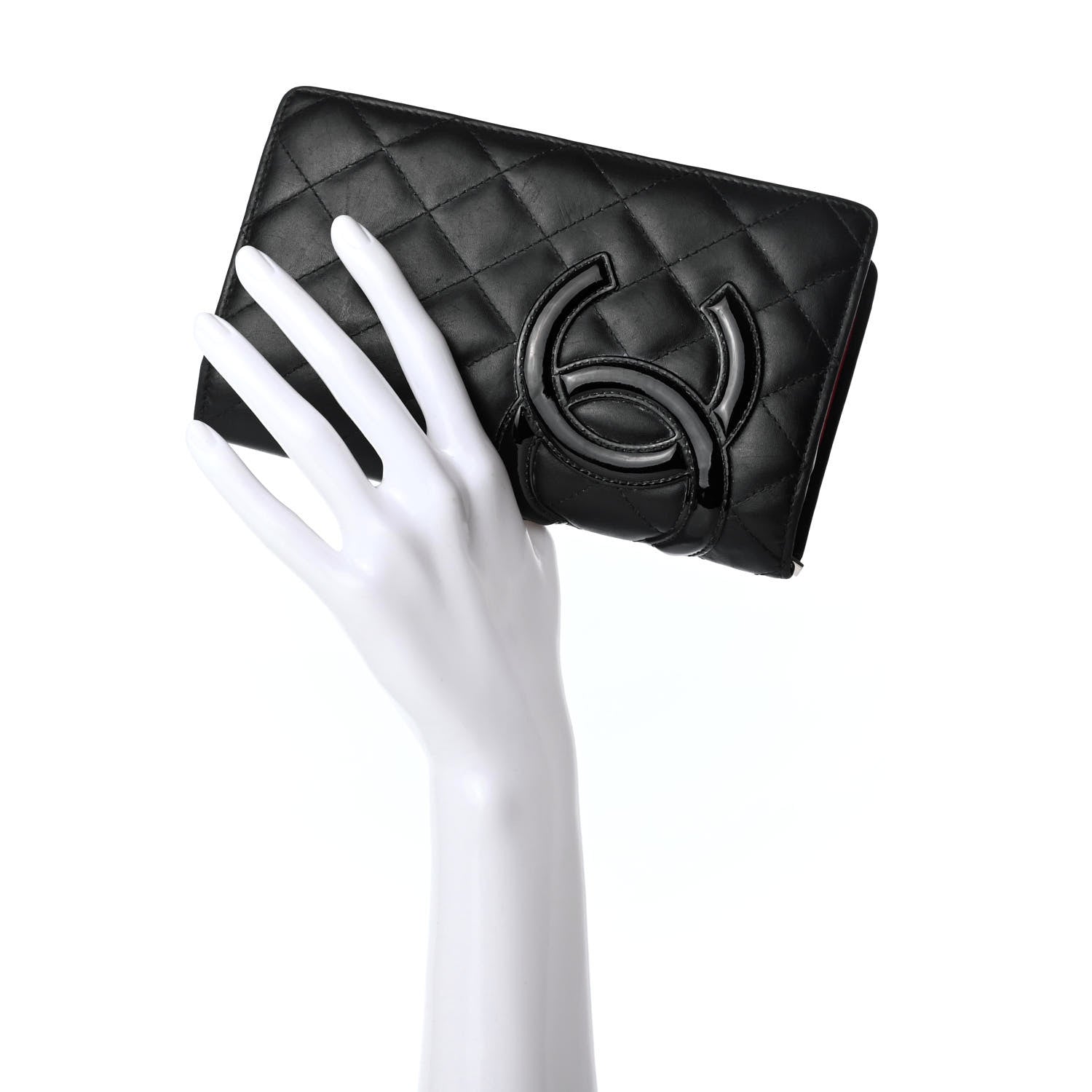 Chanel Calfskin Quilted Cambon Yen Wallet Black 2 of 8