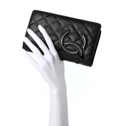 Chanel Calfskin Quilted Cambon Yen Wallet Black 2 of 8