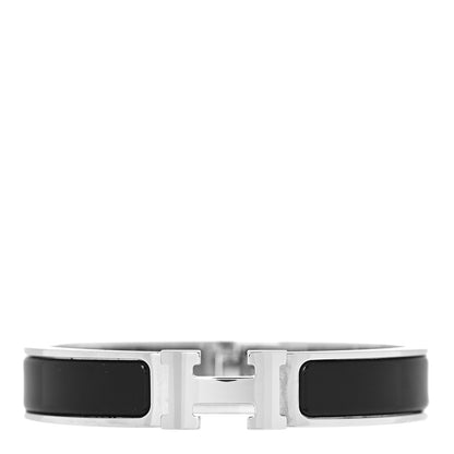 Hermes Enamel Narrow Clic Clac H Bracelet PM Black 1 of 5