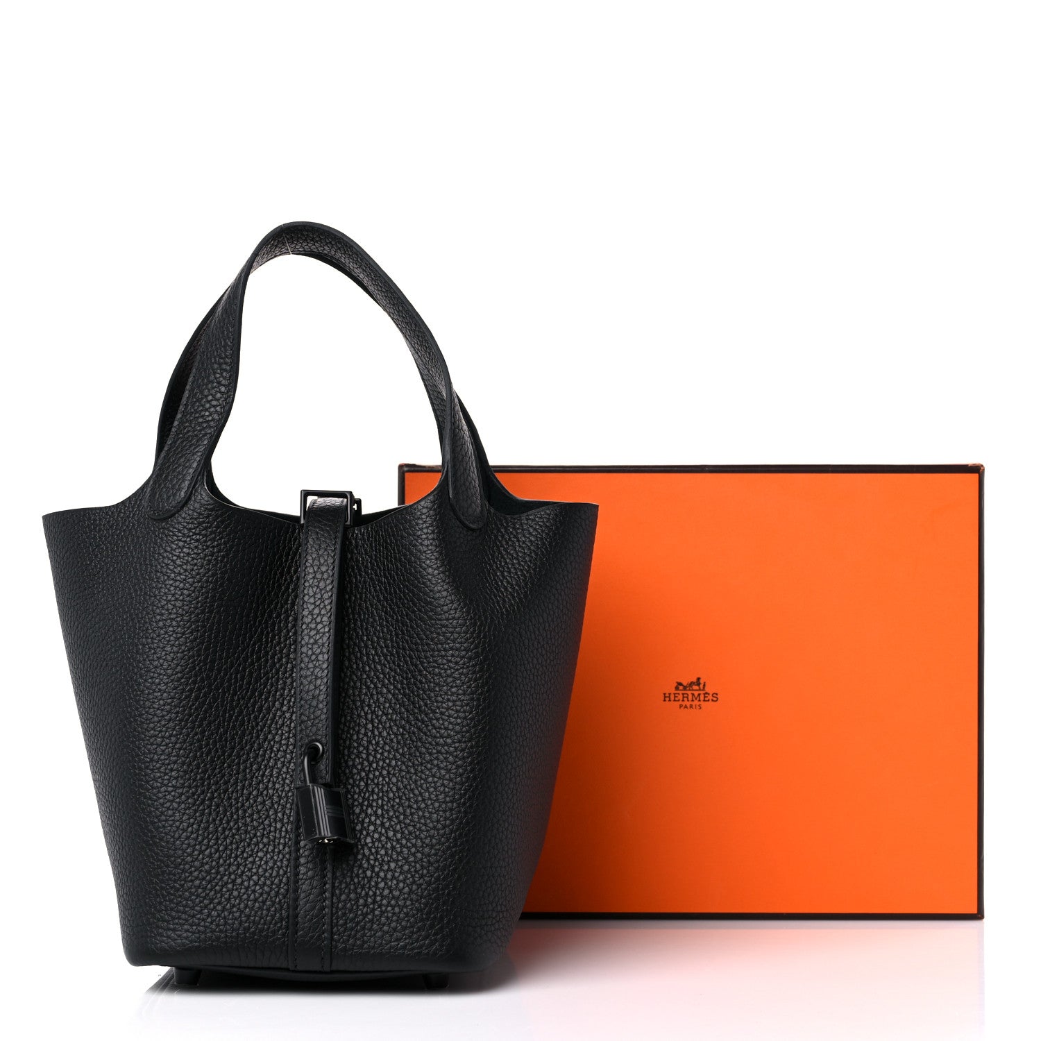 Hermes Taurillon Clemence Monochrome Picotin Lock 18 PM Black 10 of 10