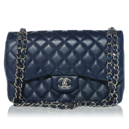 Chanel Caviar Jumbo Double Flap Navy Blue 1 of 10