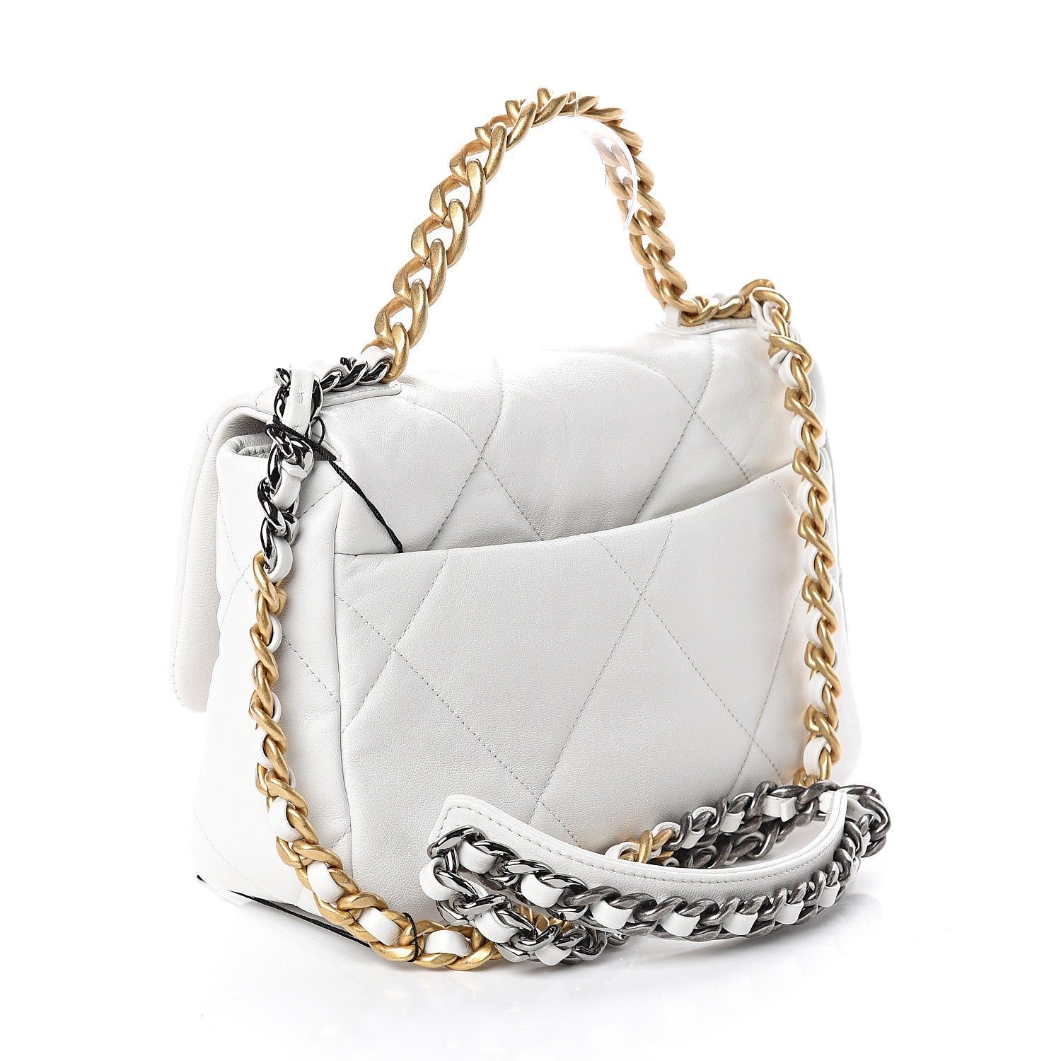 Chanel Goatskin Quilted Medium 19 Flap White 2 of 8
