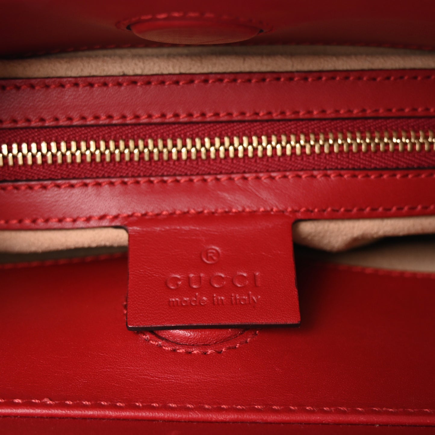 Nappa Bamboo Web Small Nymphaea Top Handle Bag Hibiscus Red