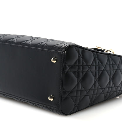 Christian Dior Lambskin Cannage Medium Lady Dior Black 10 of 11