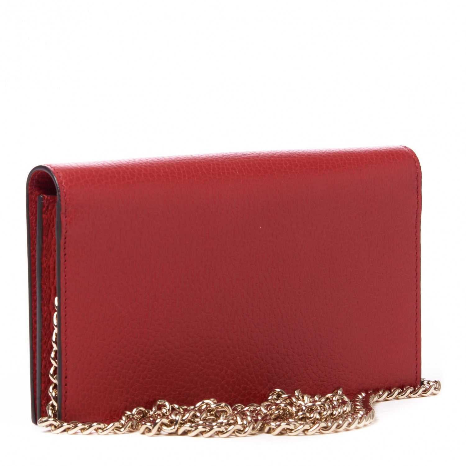 Gucci Dollar Calfskin Medium Betty Chain Wallet Red 2 of 8