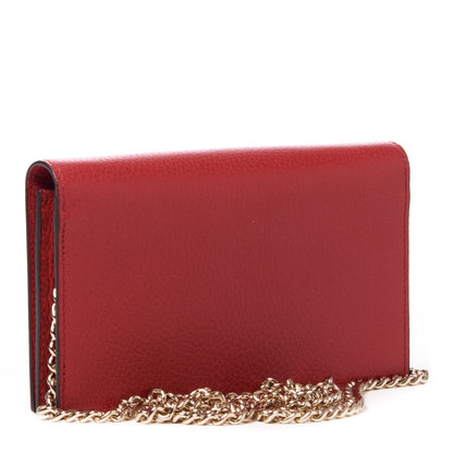Gucci Dollar Calfskin Medium Betty Chain Wallet Red 2 of 8
