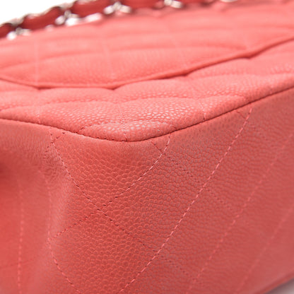 Chanel Iridescent Caviar Quilted Jumbo Double Flap Coral 14 of 17