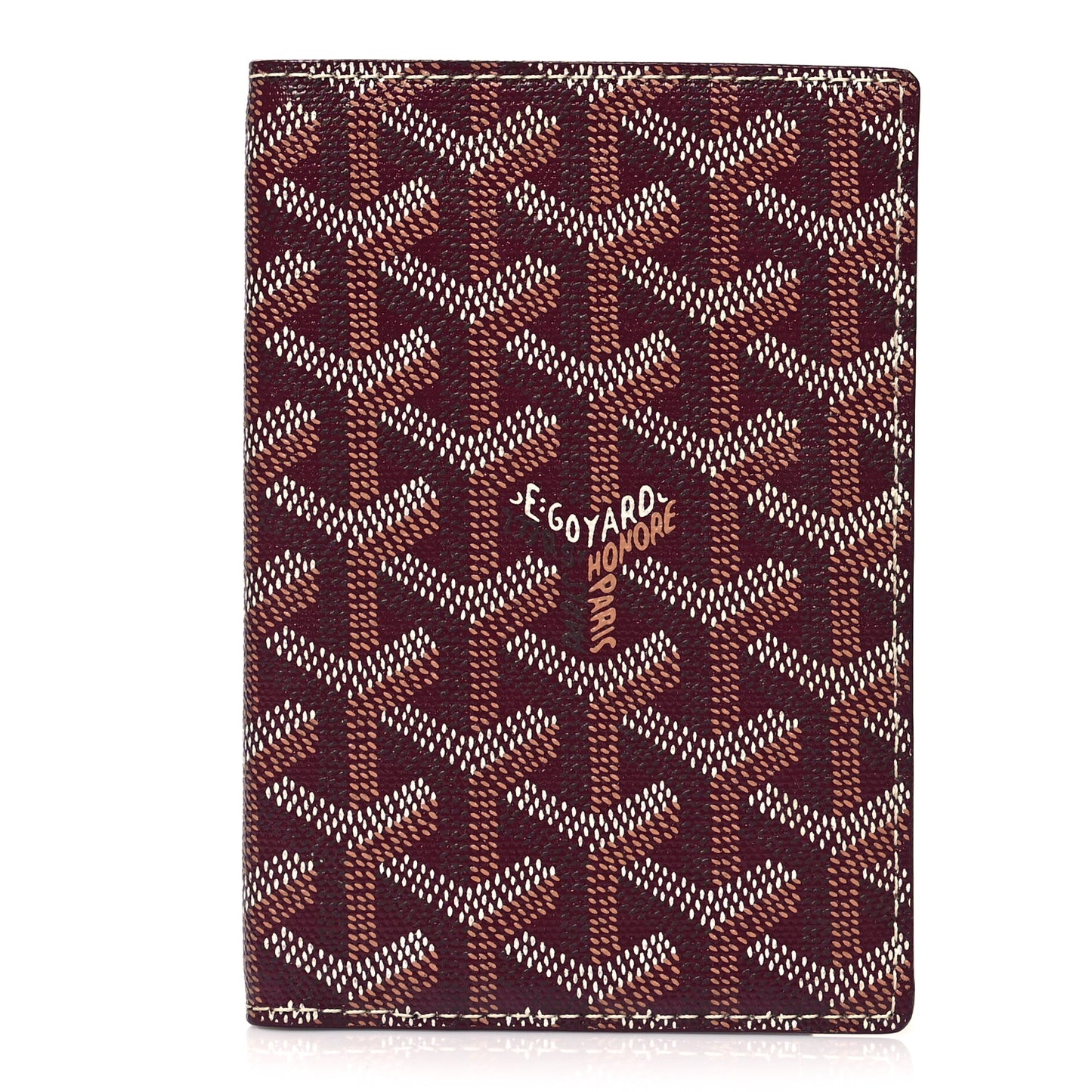 Goyardine Passport Wallet Burgundy