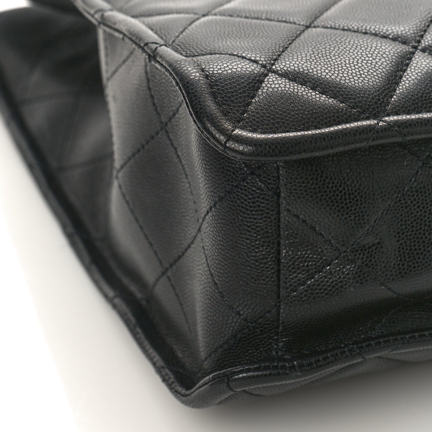 Chanel Caviar Quilted Sweet Vertical Shopping Tote Black 8 of 9