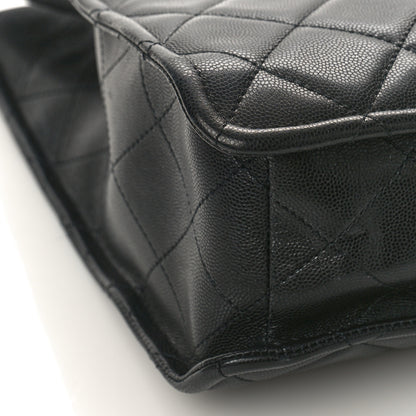 Chanel Caviar Quilted Sweet Vertical Shopping Tote Black 8 of 9