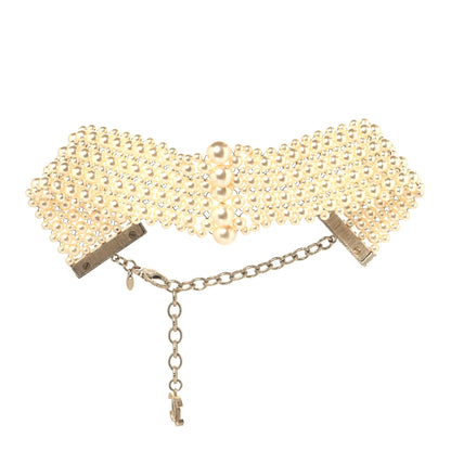 Chanel Pearl Multi Strand Choker Necklace Gold 3 of 5