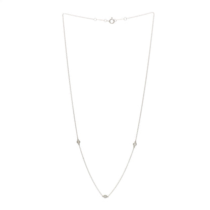 Tiffany Sterling Silver Diamond .09ctw Elsa Peretti Diamonds by the Yard Three Station Necklace 3 of 7