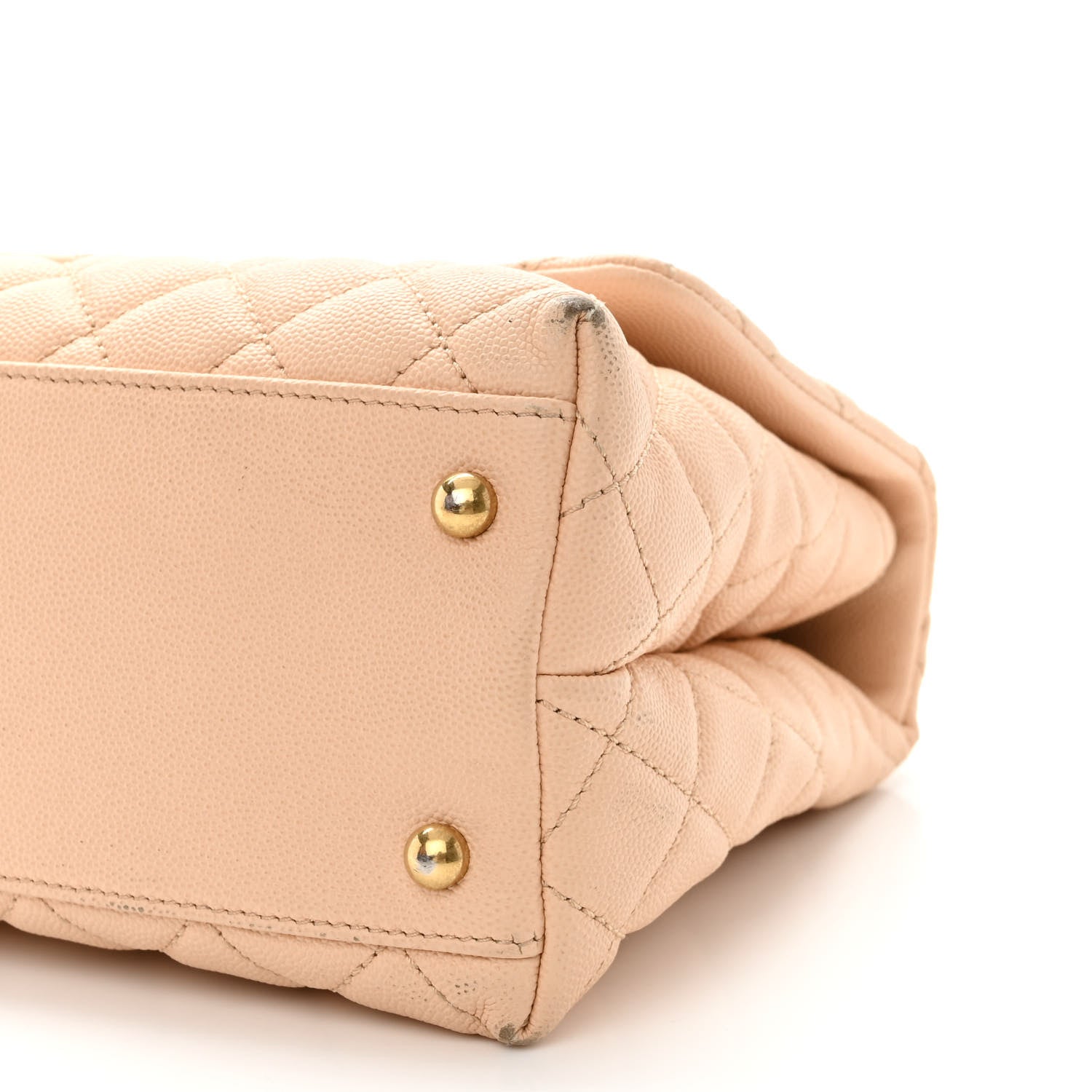 Chanel Caviar Quilted Small Coco Handle Flap Beige 10 of 13
