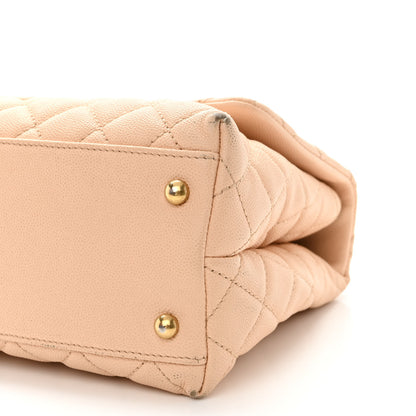 Chanel Caviar Quilted Small Coco Handle Flap Beige 10 of 13