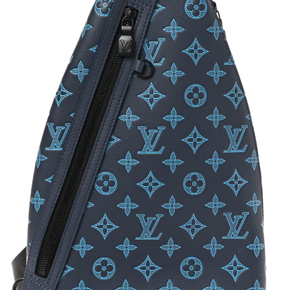 Louis Vuitton Monogram Shadow Duo Slingbag Navy River Blue 8 of 10