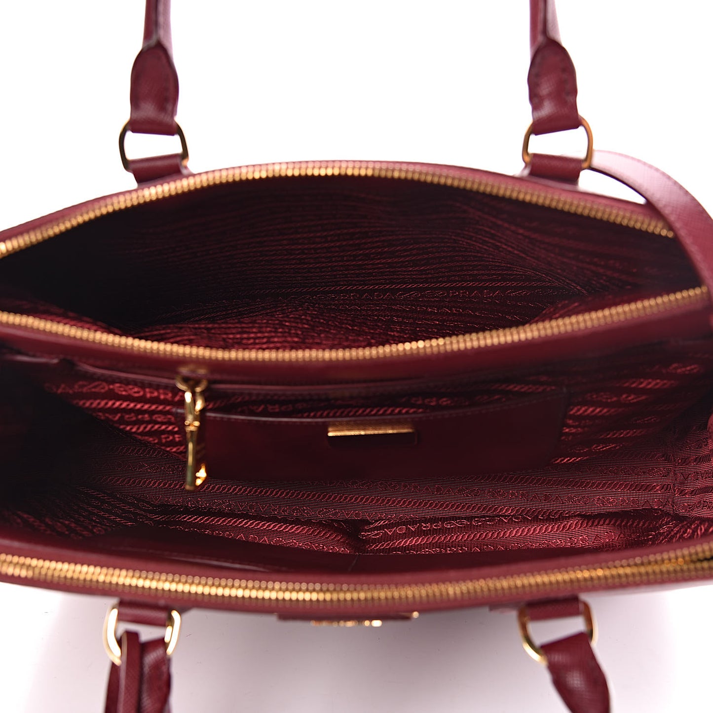Saffiano Medium Galleria Double Zip Tote Cherry