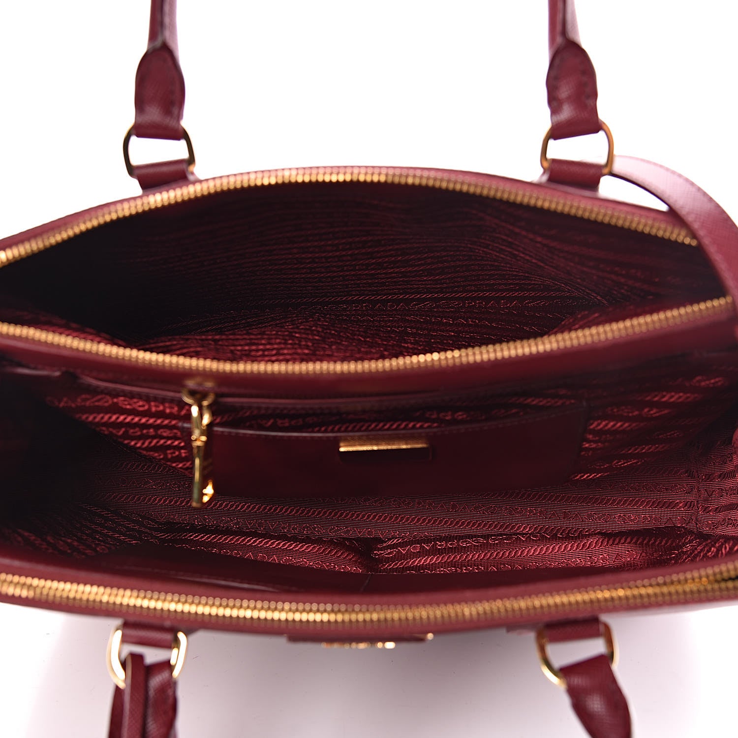 Prada Saffiano Medium Galleria Double Zip Tote Cherry 5 of 12