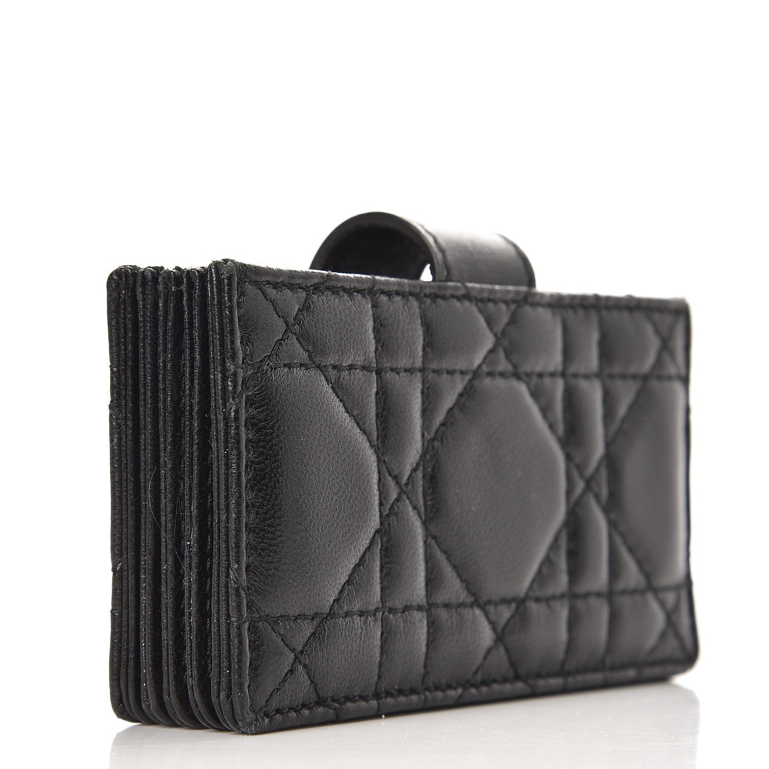 Christian Dior Lambskin Cannage Lucky Badges Lady Dior 5-Gusset Card Holder Black 3 of 6