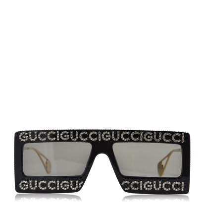 Gucci Acetate Crystal Mask-Frame Sunglasses GG0431S Black 3 of 7