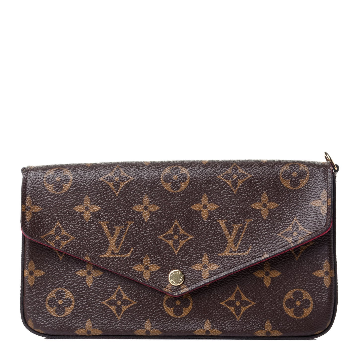 Monogram Pochette Felicie Chain Wallet Fuchsia