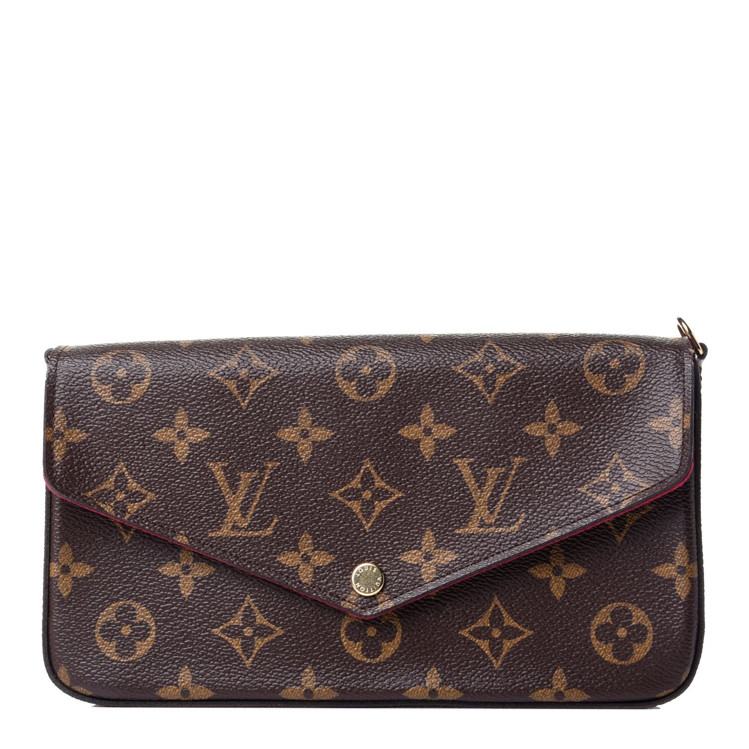 Louis Vuitton Monogram Pochette Felicie Chain Wallet Fuchsia 1 of 18