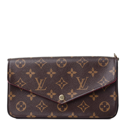 Louis Vuitton Monogram Pochette Felicie Chain Wallet Fuchsia 1 of 18