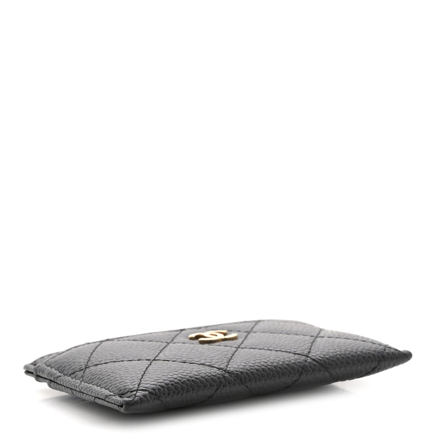 Caviar Quilted Card Holder Black