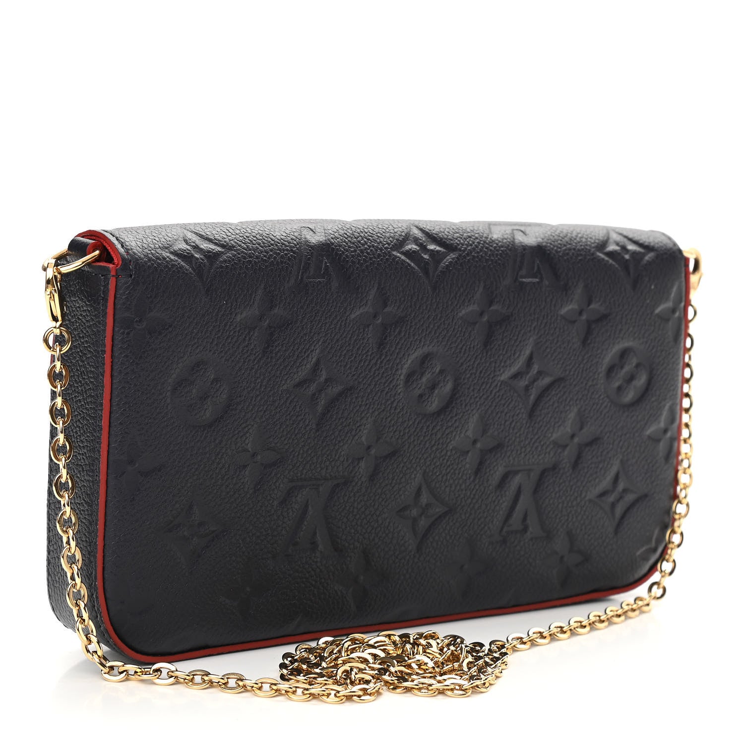 Louis Vuitton Empreinte Pochette Felicie Chain Wallet Marine Rouge 3 of 10