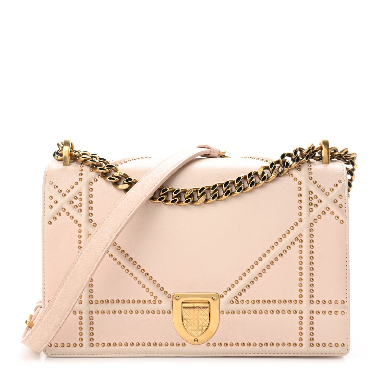 Christian Dior Calfskin Studded Medium Diorama Flap Bag 1 of 14