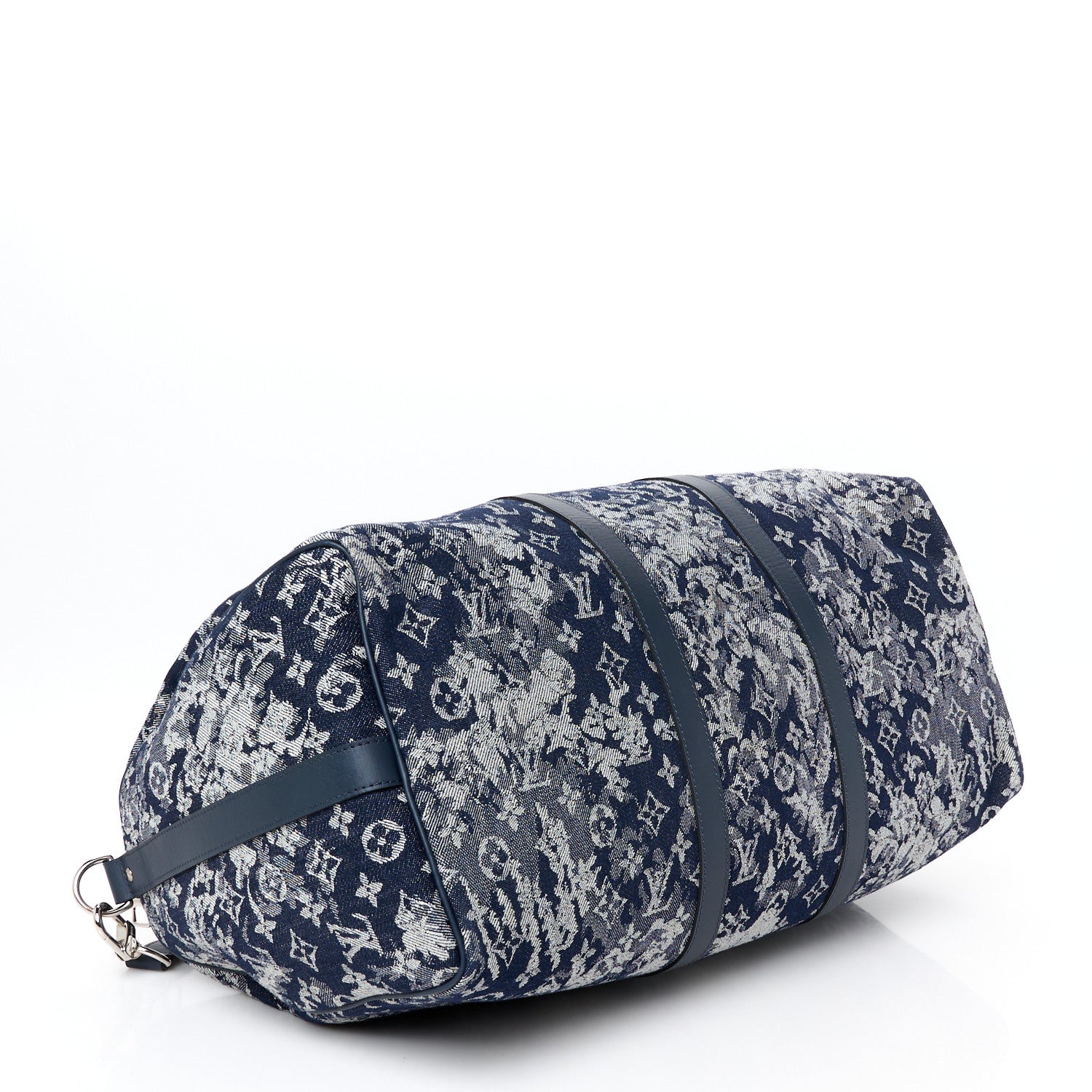 Louis Vuitton Monogram Tapestry Keepall Bandouliere 50 Bleu 3 of 10