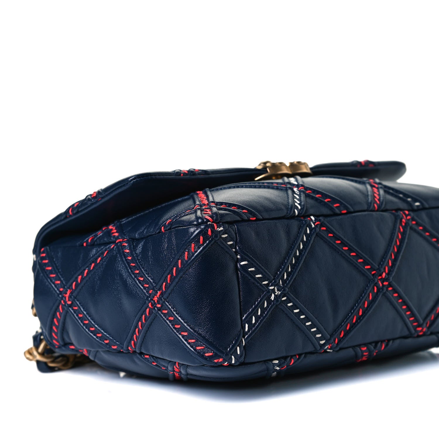 Chanel Lambskin Mixed Fibers Quilted Medium Chanel 19 Flap Blue 9 of 11