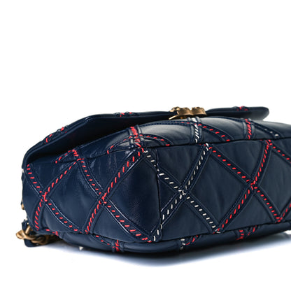 Chanel Lambskin Mixed Fibers Quilted Medium Chanel 19 Flap Blue 9 of 11
