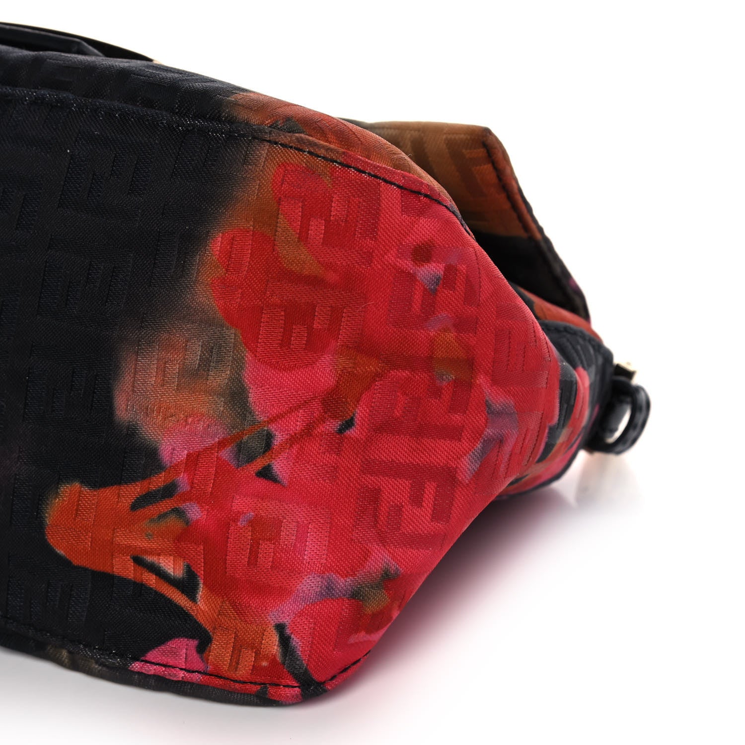 Fendi Zucchino Vitello Floral Mini Forever Mama Baguette Black Multicolor 6 of 12