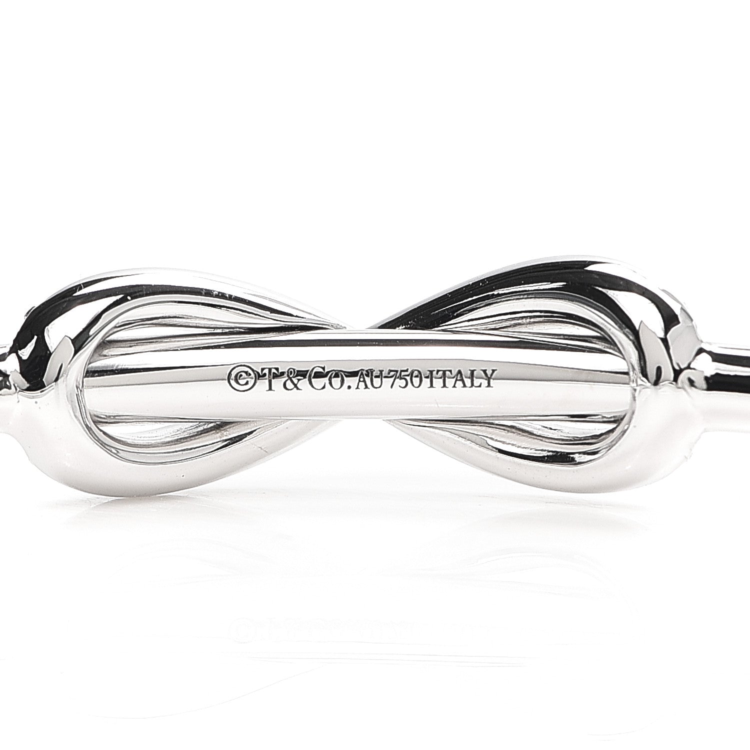 Tiffany 18K White Gold Diamond Infinity Cuff Bracelet 4 of 5