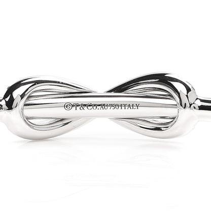 Tiffany 18K White Gold Diamond Infinity Cuff Bracelet 4 of 5